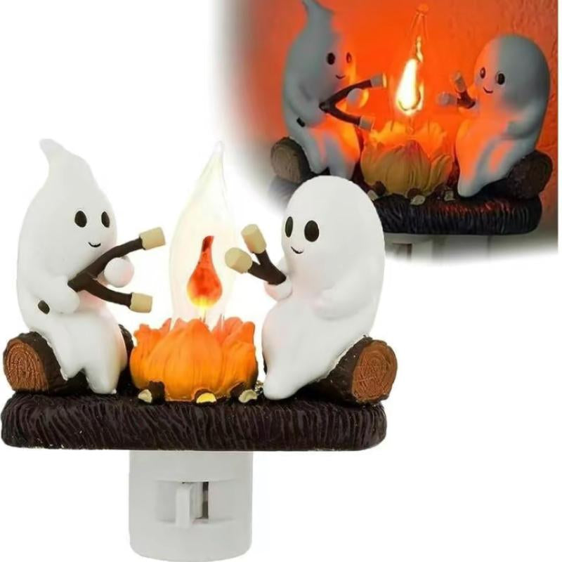 Flickering Flame 3D Ghost Nightlight - Spooky Candle Atmosphere Decor & Perfect Halloween Gift for Kids