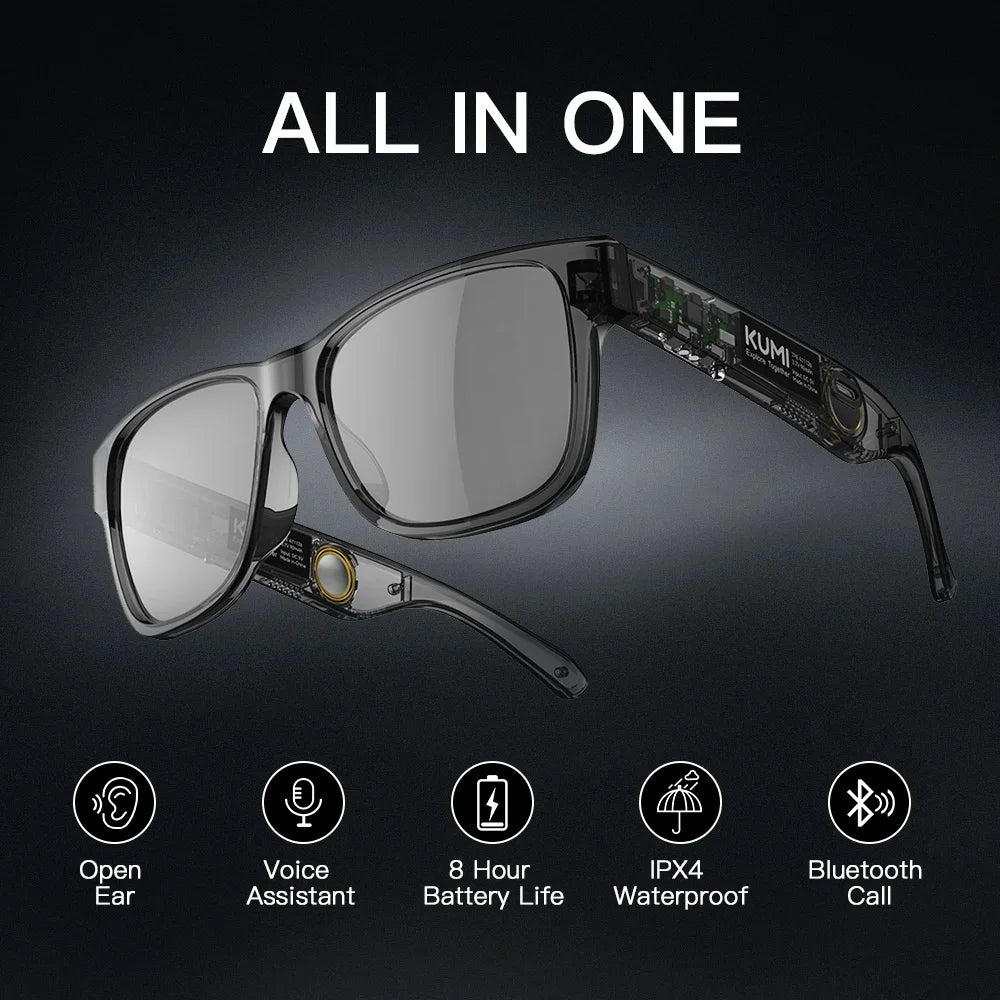 Meta V1 Smart Bluetooth Glasses – Polarized Sunglasses, Open-Ear Audio, IPX4 Waterproof, AI Voice Assistant