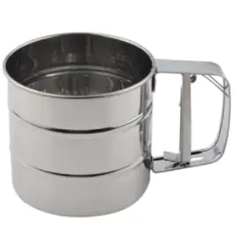 Premium Stainless Steel Flour Sifter with Hand Press - Perfect for Baking & Powder Sugar Shaking!