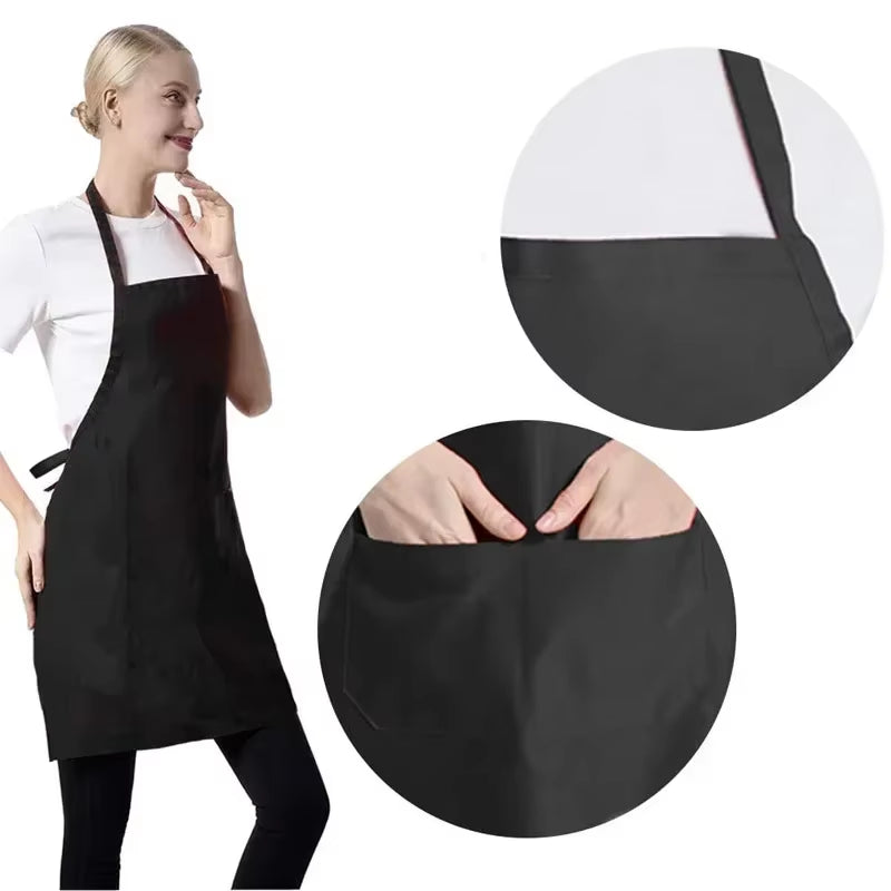 Versatile Adjustable Unisex Cooking Apron with Pockets - Ideal for Chefs, Waiters, Barbecue Lovers, and Hairdressers