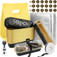 100 Mini Loaf Pans with Lids & Spoons - Disposable 6.8oz Baking Tins for Individual Cakes & Breads - Perfect for Parties & Gifts!