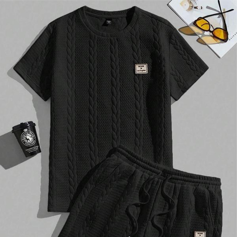 Oversized Men’s 2-Piece Summer Set (L-7XL) – Breathable Shirt & Shorts for Daily Wear & Beach