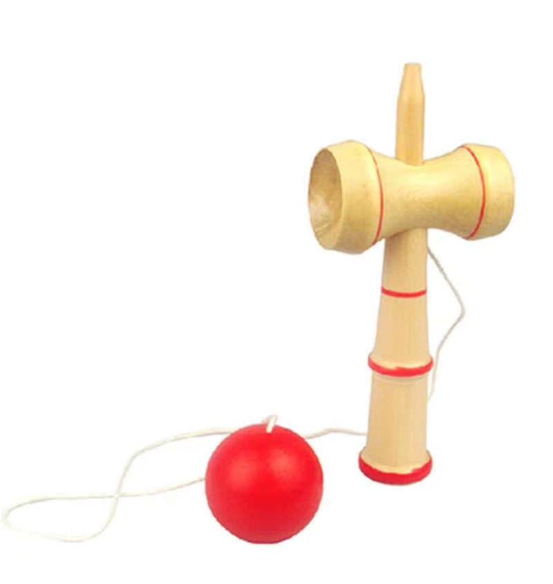 Master the Art of Juggling with the Classic Wooden Kendama - Japanese Skill Game for Fun and Education!