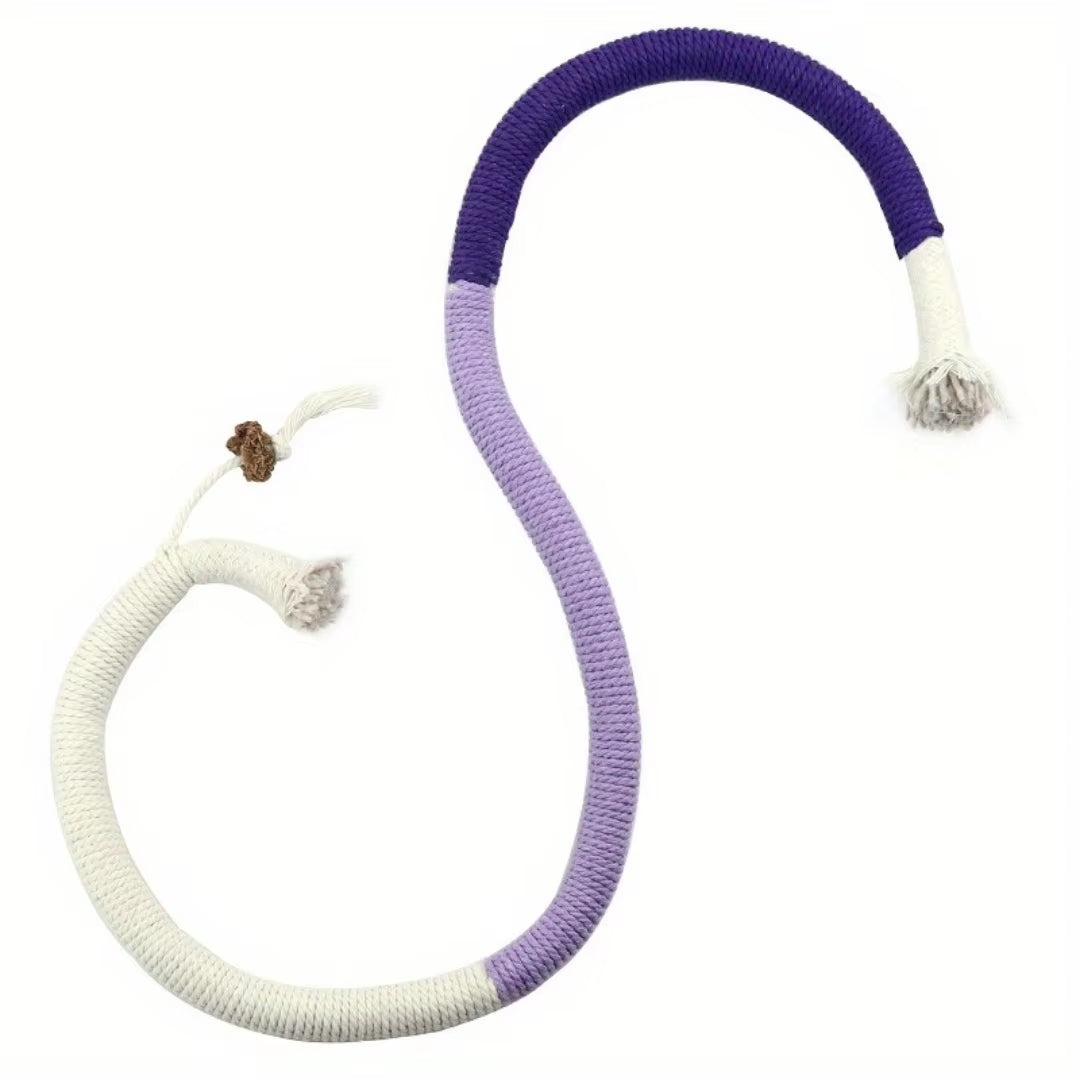 Cotton Cat Chew Toy - Interactive Catnip Rope for Teeth Cleaning and Nibbling Fun!