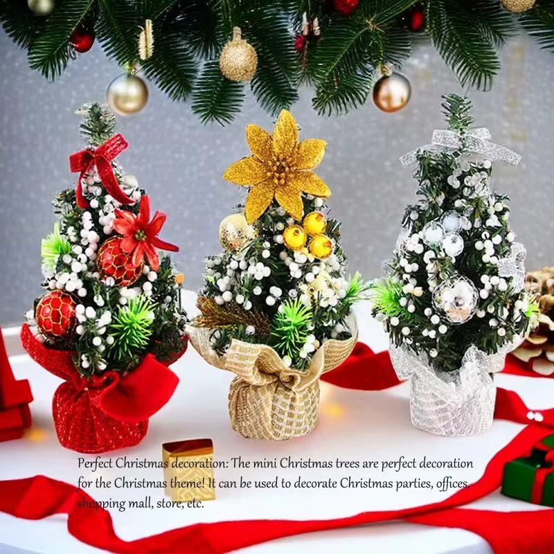 Adorable 3PCS Mini Christmas Tree Set - Perfect Desktop Decorations & Kids' Gifts for a Festive Window Display