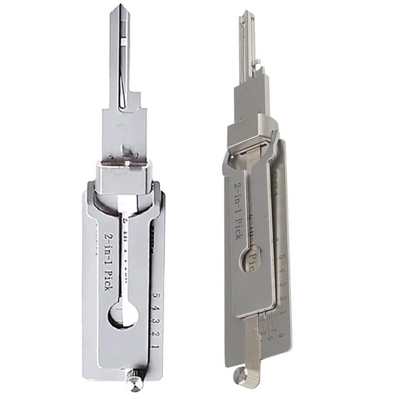 SS001 Professional Stainless Steel Key Decoder & Precision Lock Pick Tool Set - Versatile O-Ring Maintenance Kit with Gear Wrench for Automotive Repair
