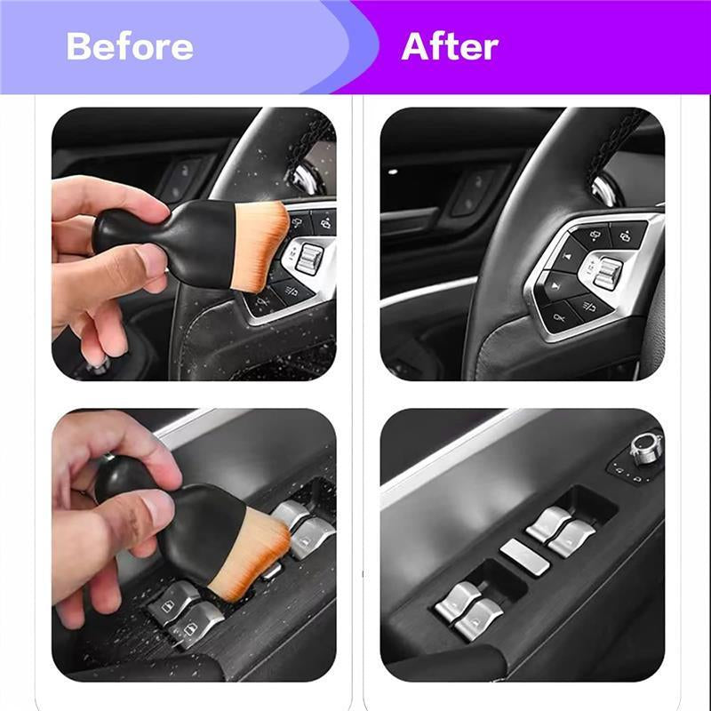 Car Interior Detailing Brush – Soft Bristle Cleaning Tool for Auto Interior, Dashboard, and Vents (Black)