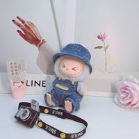 Labubu Fashion Miniature Outfit Set – Trendy Suspender Pant Replacement & Purse for 12" Oak Small Dolls – Blind Box Surprise!