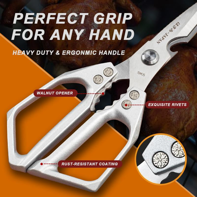 Heavy-Duty Stainless Steel Kitchen Scissors - Sharp All-Purpose Shears for Meat, Poultry, and More – Dishwasher Safe & Perfect for Father's Day!
