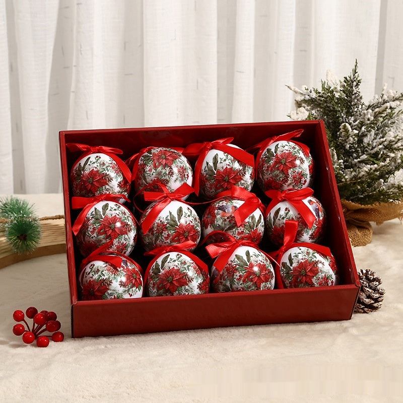 Elegant Christmas Tree Ornament Balls - Exquisite Printed Designs for a Festive Touch