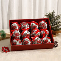 Elegant Christmas Tree Ornament Balls - Exquisite Printed Designs for a Festive Touch