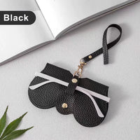 Cute Litchi Embossed PU Leather Glasses Case - Portable Sunglasses & Reading Glasses Storage Bag