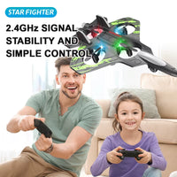 2.4G Remote Control LED Foam Fighter Glider - Stunt Tumbling UAV Helicopter with Colorful Lights