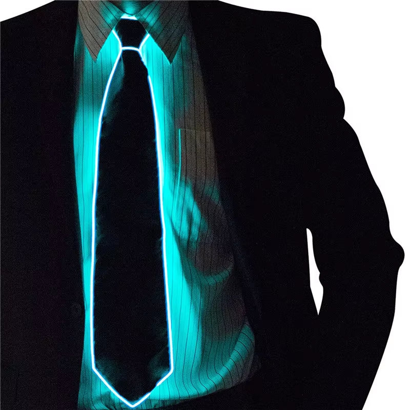 Men's LED Glowing Neon Tie - Perfect for Parties, Halloween, Christmas, and Club Events!