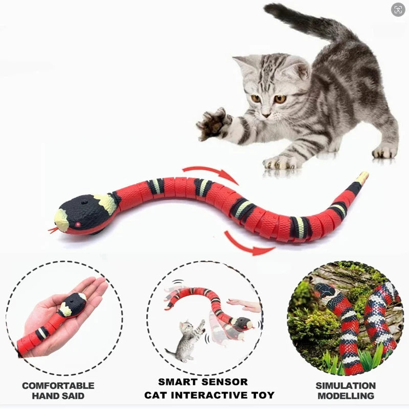 Interactive Smart Sensing Cat Snake Toy - USB Charging Automatic Play for Engaging Pet Fun