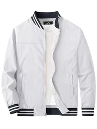 Lightweight Men's Bomber Jacket - Stylish Casual Zip Coat with Pockets for Spring & Autumn