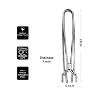 Heavy-Duty Stainless Steel Hot Pot Gripper Tongs | Heat-Resistant Kitchen Tool for Safe Lifting