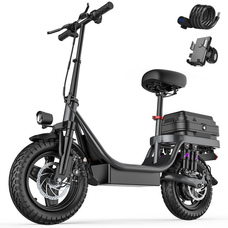 High-Performance Adult Electric Scooter - 20 MPH, 45 Miles Range, Foldable, Dual Brake & Suspension, Stylish Design, Perfect Christmas Gift!