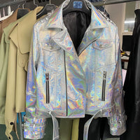 Chic  2024 Autumn Real Leather Jacket for Women - Trendy Streetwear Essential!