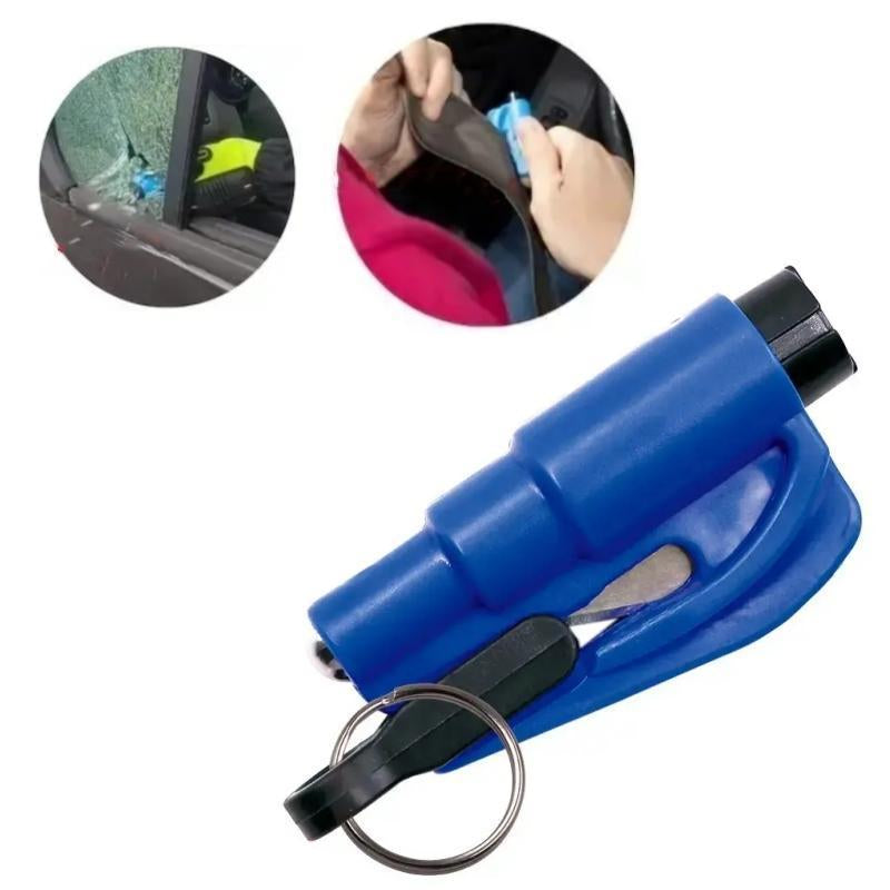 3-in-1 Car Emergency Tool: Free Window Breaker & Seatbelt Cutter with Keychain for Land & Underwater Escape