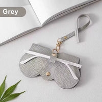 Cute Litchi Embossed PU Leather Glasses Case - Portable Sunglasses & Reading Glasses Storage Bag