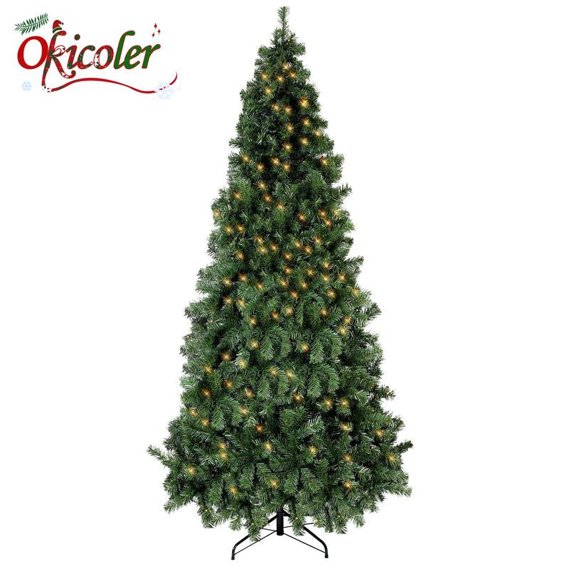 Premium Pre-Lit Hinged Artificial Christmas Tree - Festive Holiday Decor for Home & Office with Metal Hinges and Foldable Base