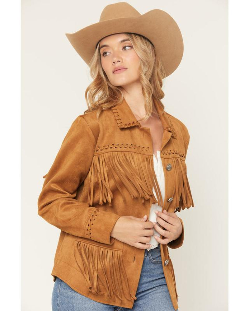 Chic Norton Faux Suede Fringe Jacket for Effortless Style
