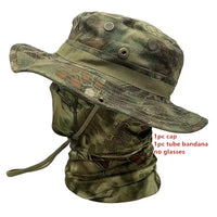 Versatile Camouflage Boonie Cap & Balaclava Hat Set - Foldable, Soft, and Ideal for Outdoor Hunting, Fishing, and Sun Protection