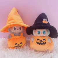 Adorable Labubu Halloween Pumpkin Costume for 17cm Dolls - Soft, Durable, & Detachable with Stylish Hat - Ideal for Collectors & Dress-Up Fun!