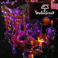 Brizled 78ft 240 LED Orange & Purple Solar Halloween String Lights - 2 Pack with 8 Lighting Modes, Perfect for Spooky Outdoor Decor!