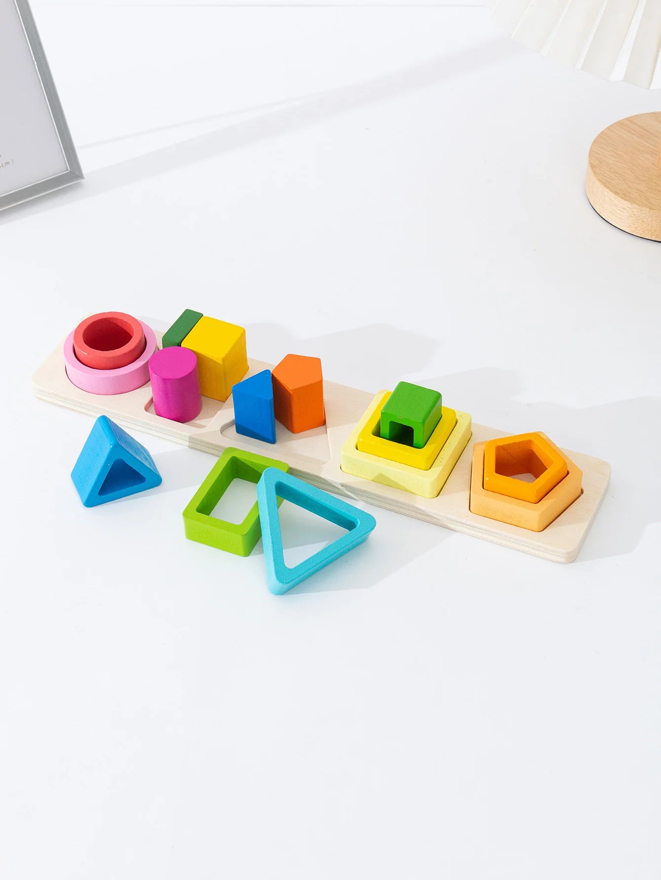 5-Pack Geometric Shape Sorting & Stacking Toys – Learn Colors & Shapes!