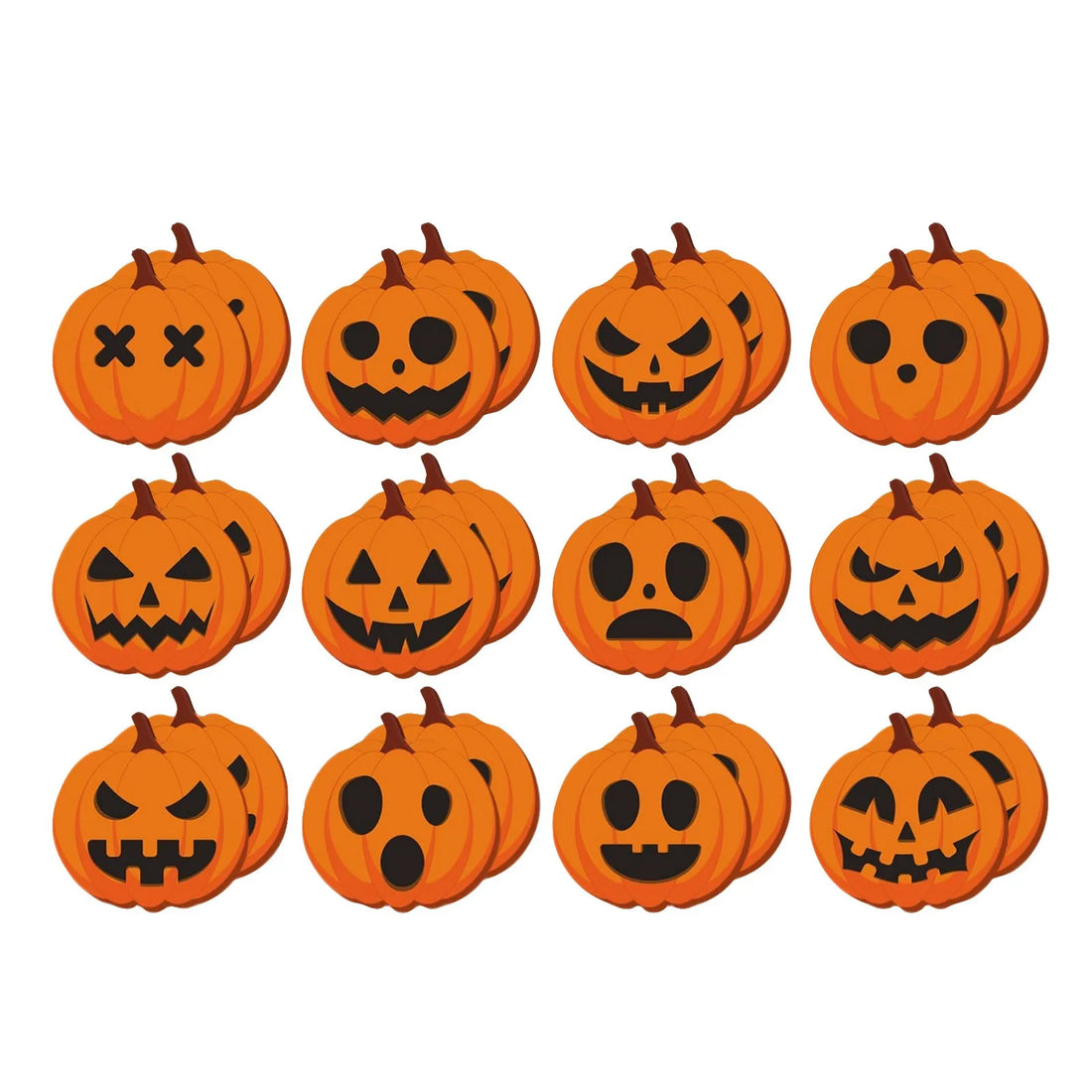 24 Pcs Cute Halloween Pumpkin Ornaments - Wooden Tree Decor for Spooky Celebrations