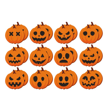 24 Pcs Cute Halloween Pumpkin Ornaments - Wooden Tree Decor for Spooky Celebrations