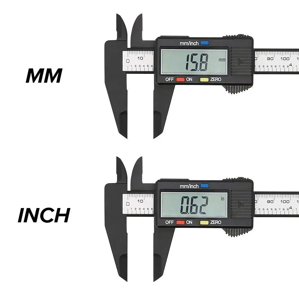 Precision Carbon Fiber Digital Caliper - 150mm/100mm Micrometer Measuring Tool