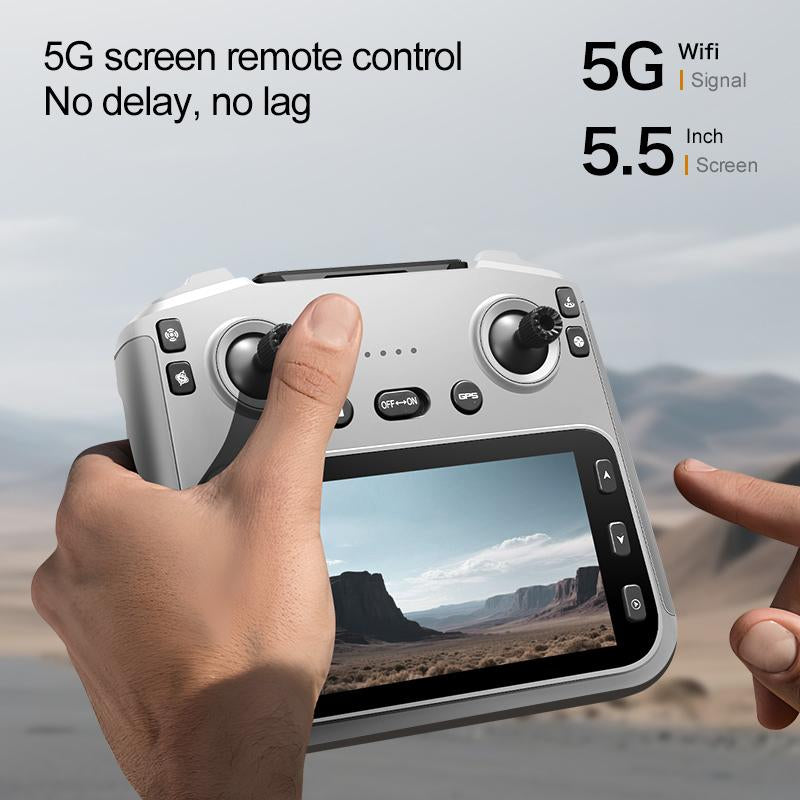 Aerovibe 2025 V06S 4K GPS Drone with 3-Axis Gimbal, 1080P Camera, LCD Screen, Follow Me Feature, Real-Time 5GHz FPV, Auto Return, Ideal for Beginners, Lightweight with Long Flight Time