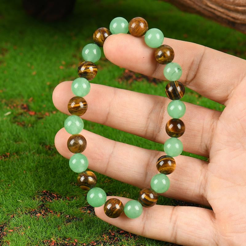 Money Attraction Bracelet – Green Aventurine & Tiger Eye Crystals