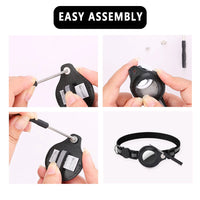 Reflective Waterproof Cat Collar with Breakaway Feature, Adjustable Fit, and Airtag Holder - Includes Bell Accessory