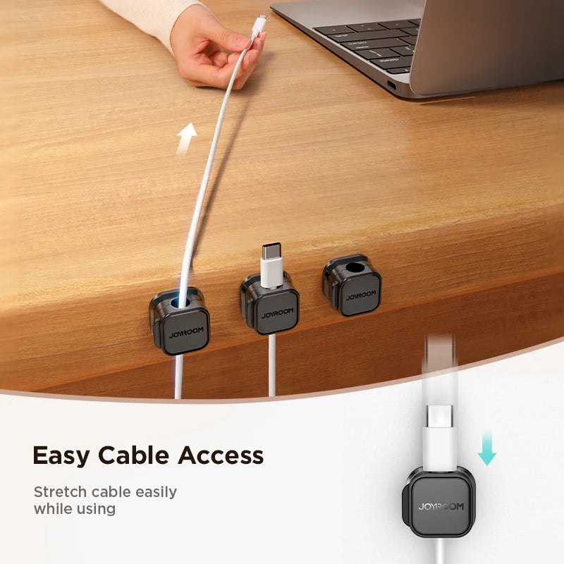 Adjustable Magnetic Cable Clips - Under Desk Wire Management Organizer