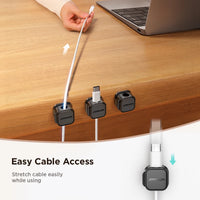 Adjustable Magnetic Cable Clips - Under Desk Wire Management Organizer