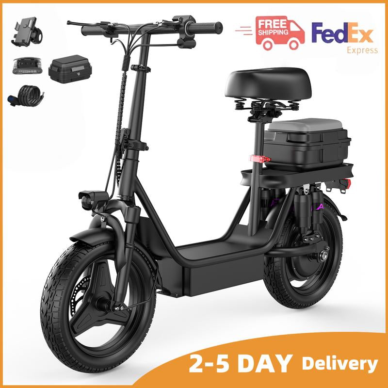 High-Performance Adult Electric Scooter - 20 MPH, 45 Miles Range, Foldable, Dual Brake & Suspension, Stylish Design, Perfect Christmas Gift!