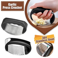 Stainless Steel Garlic Press & Chopper - Essential Kitchen Gadget for Easy Garlic Crushing and Vegetable Chopping