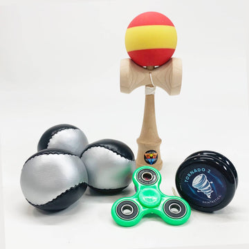 Stocking Stuffer Skill Toy Gift Set -Yo-Yo, Kendama, Juggling Balls, Fidget Spinner (Retail Value over $50)-Cognitive Development for Big Kids!