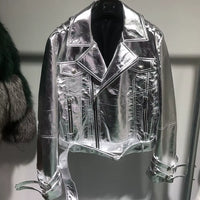 Chic  2024 Autumn Real Leather Jacket for Women - Trendy Streetwear Essential!