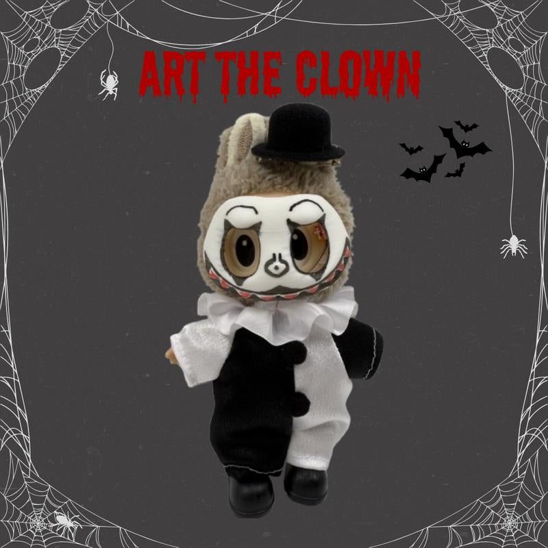 Spooky Season Art the Clown Terrifier Matching Costume for Labubu Doll - Perfect Halloween Custom Outfit!