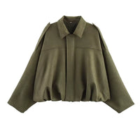 Chic Suede Texture Bomber Jacket for Women - Spring 2025 Fashion Must-Have!