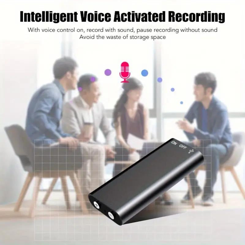 Professional Voice-Activated Digital Recorder - 32GB Noise-Canceling MP3 Player, Ultra-Thin Portable Design for Business Meetings, Battery Not Included
