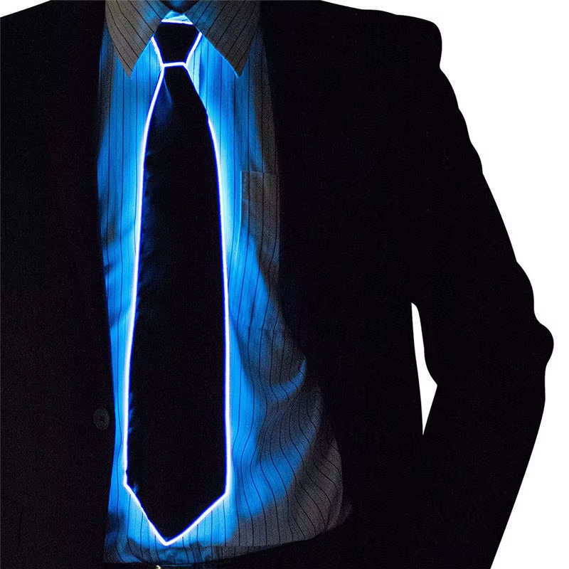 Men's LED Glowing Neon Tie - Perfect for Parties, Halloween, Christmas, and Club Events!