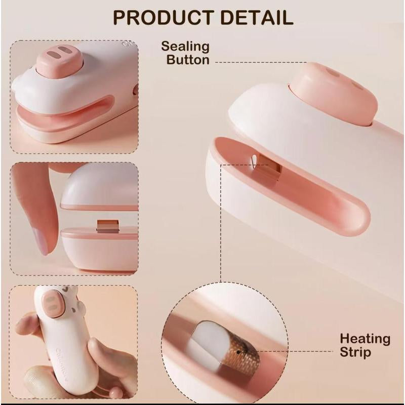 Portable Mini Snack Sealer - Compact Heat Sealing Tool for Plastic Bags