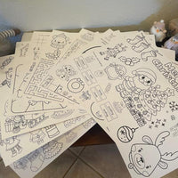 50 Pack Christmas Coloring Placemats for Kids – Fun Holiday Dinner Activity with 10 Unique Designs (11x17)