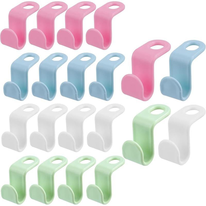 Space-Saving Clothes Hanger Connector Hooks - 30/100 Count in Random Colors